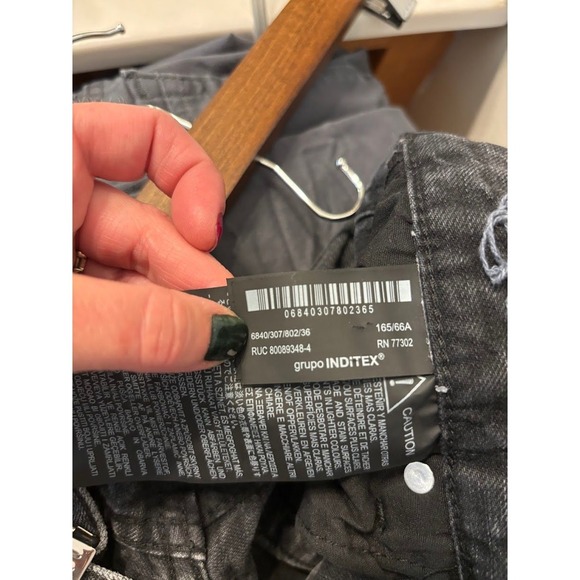 ZARA Black Straight Leg Jeans Womens US 6 EUR 38 Y2K Retro Denim Pants Mid Rise - Picture 7 of 12